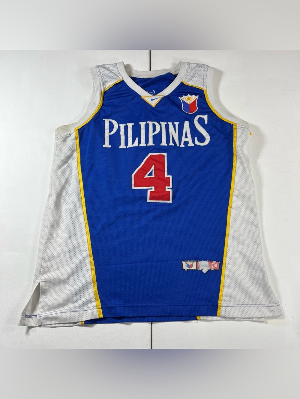 Pilipinas Basketball Jersey Philippines FIBA #4 Jimmy Alapag Men’s L